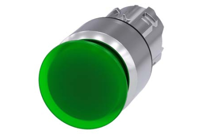 Siemens Illum. mushroom pushbutton, 30mm, green