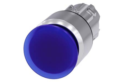 Siemens Illum. mushroom pushbutton, 30mm, blue
