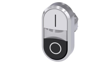 Siemens Illumin. twin pushbutton, white, black