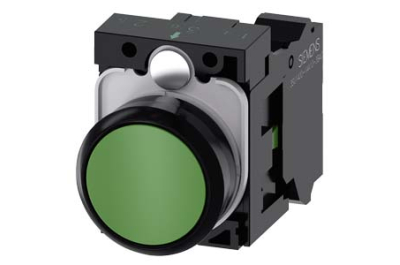 Siemens 3SU1100-0AB40-3BA0 electrical actuator Black, Green