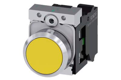 Siemens 3SU1150-0AB30-1BA0 electrical actuator Black, Silver, Yellow