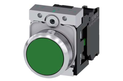 Siemens 3SU1150-0AB40-1BA0 electrical actuator Black, Green, Silver