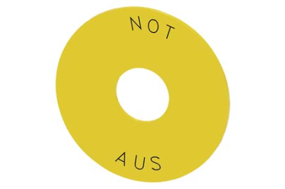 Siemens EMERGENCY STOP backing plate, yellow