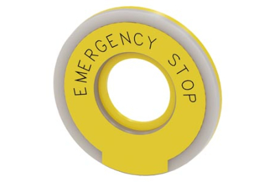Siemens EMERG. OFF backing plate, illum., yellow
