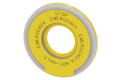 Siemens EMERG. OFF backing plate, illum., yellow