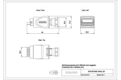 Siemens 6GK1907-0AB11-6AA0 electrical power plug